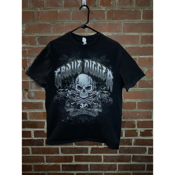 2012 Grave Digger Monster Truck Shirt 30th Anniversary Black Adult Large - Picture 1 of 5